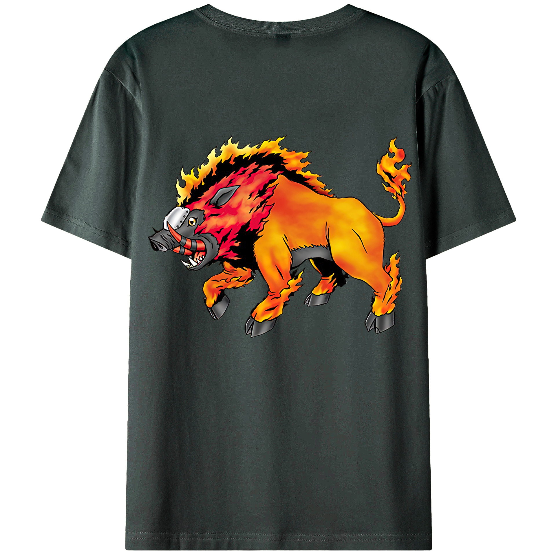 （画像用） Digimon デジタルモンスター/デジモン 綿100％ メンズ半袖Tシャツ（バックプリント） 通気性